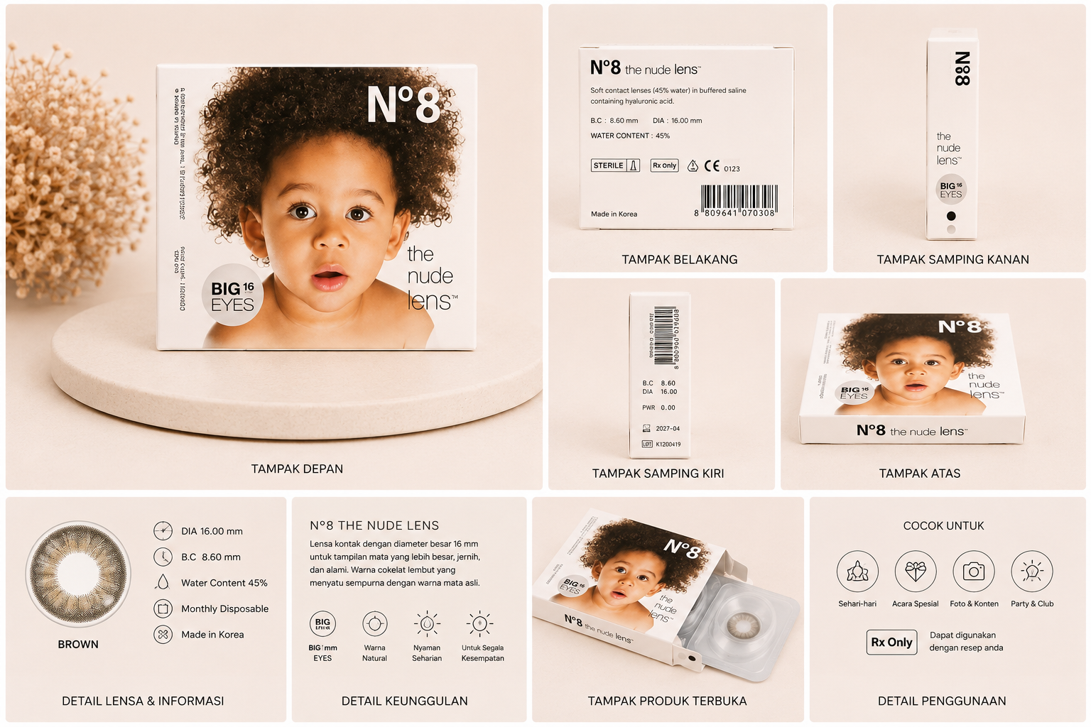 No.8 The Nude Lens Big Eyes Contact Lens